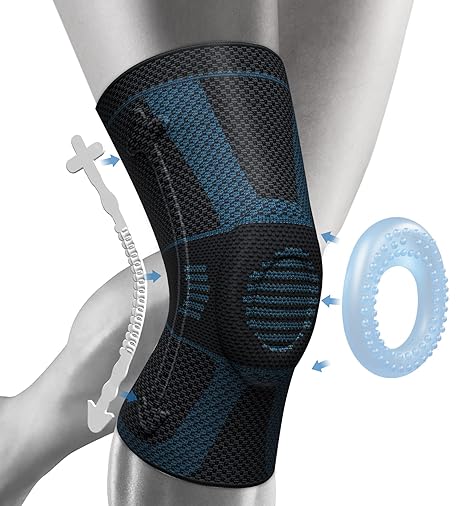 Knee Brace Support with Side Stabilizers Patella Gel.